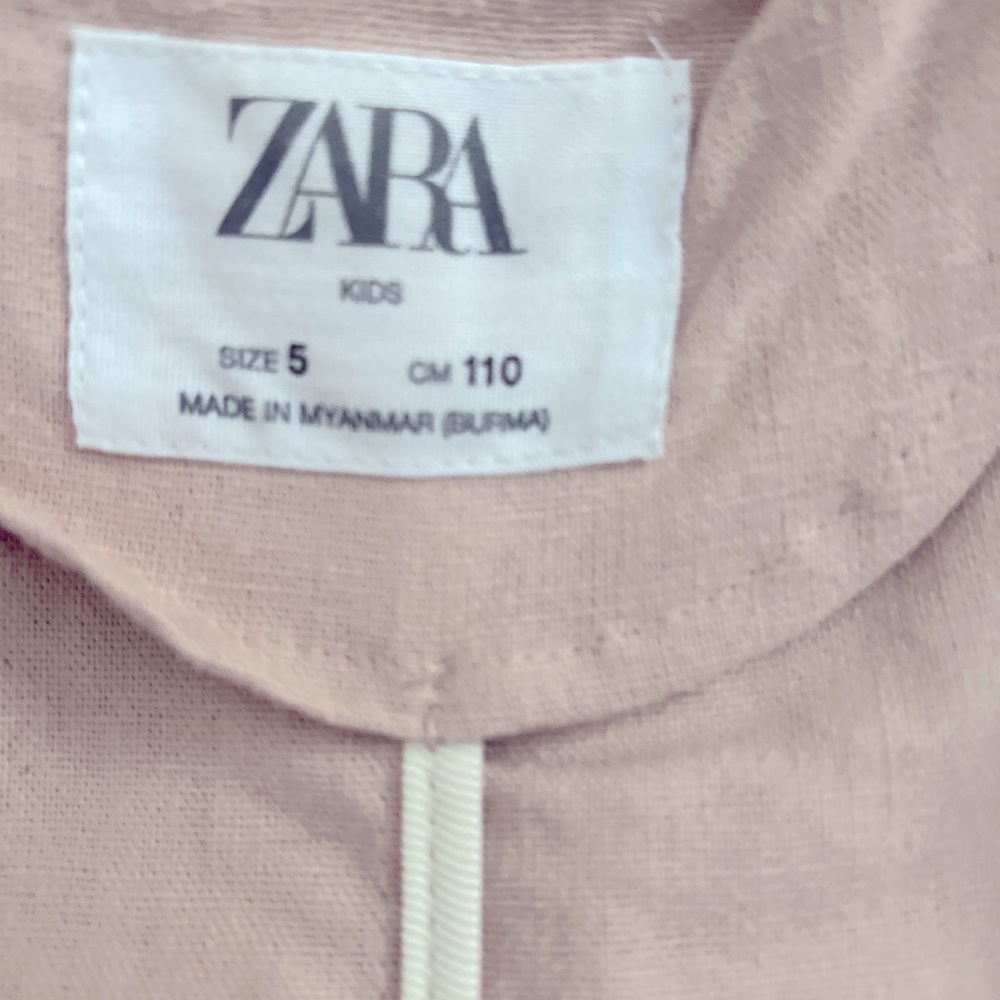 Zara Linen Child Jacket. Blush Pink 5 T